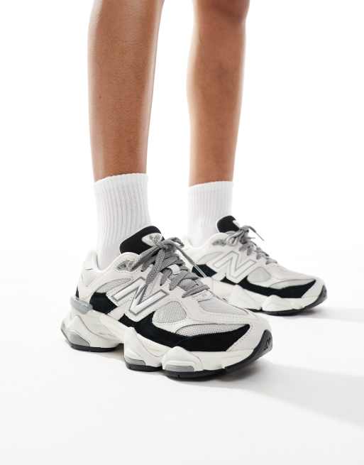 New Balance 9060 trainers in white and black, 5 of 5