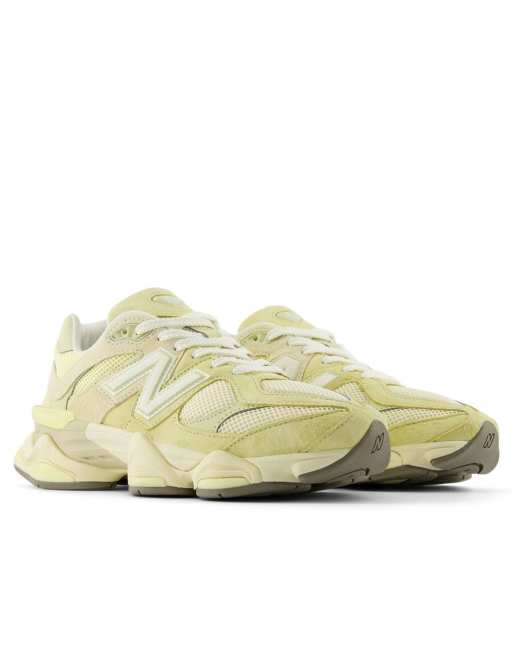 New Balance 9060 trainers in yellow and beige, 2 of 3