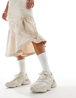  9060 trainers with ribbon laces in beige - Exclusive to ASOS