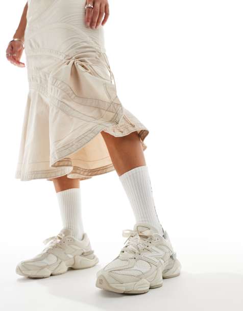 New Balance 9060 trainers with ribbon laces in beige - Exclusive to ASOS - view 1