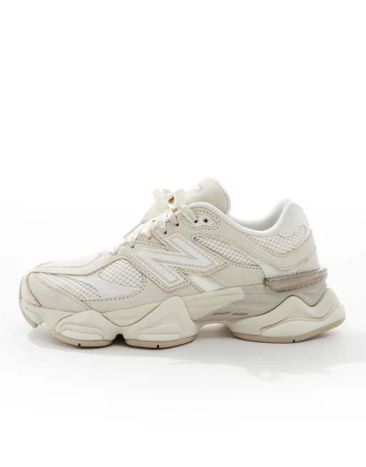 New Balance 9060 with ribbon laces in beige - Exclusive to ASOS
