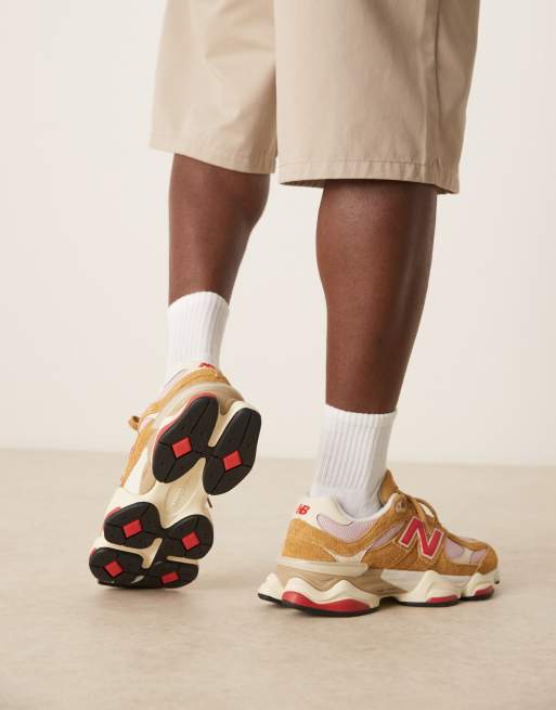 New Balance 9060 unisex sneakers in multi with red details