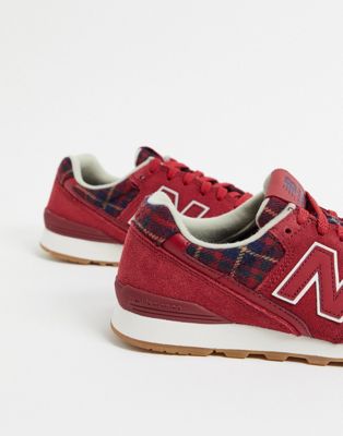 New Balance 996 Sneakers Red Plaid | ASOS