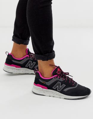 New balance 997 black hot sale pink