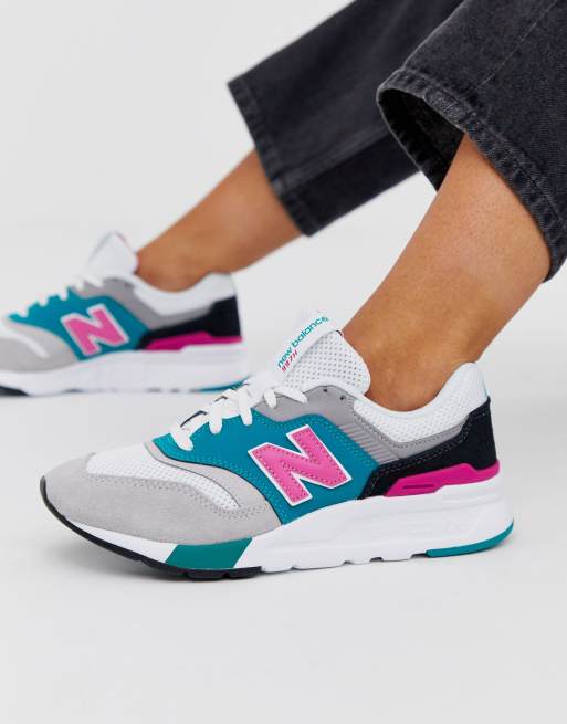 New balance colour hot sale block trainers