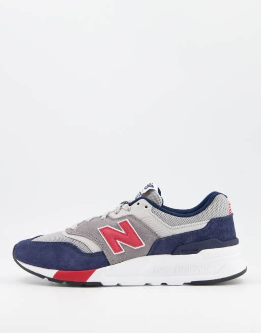 Navy blue and red new balance shoes hotsell