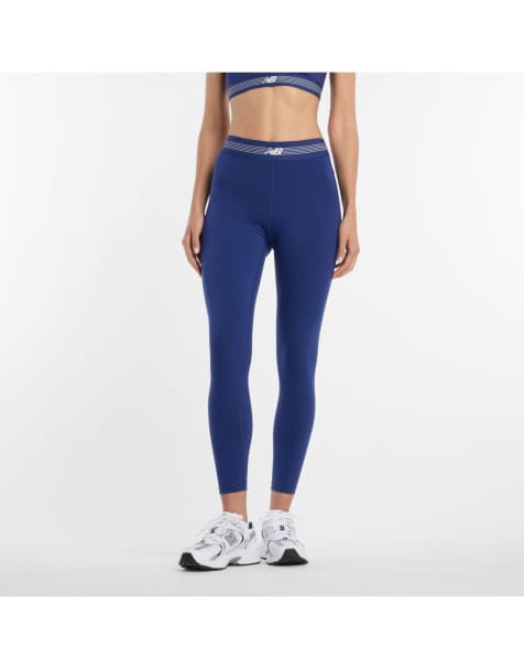 New Balance - AC - 25 inch lange legging in blauw - view 1