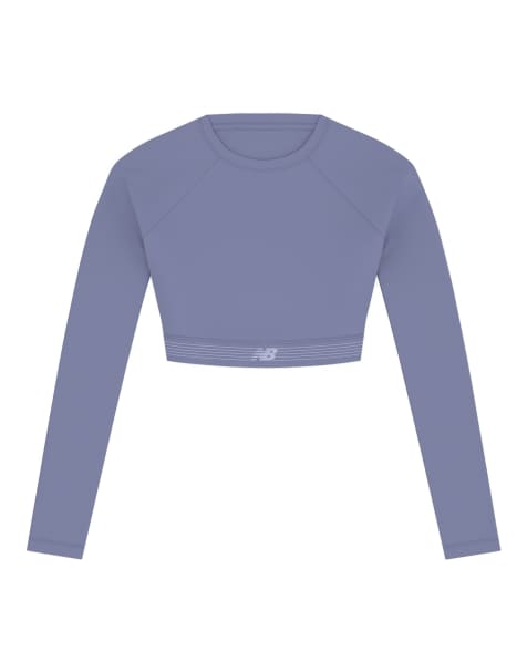 New Balance - Ac - Camiseta morado ahumado oscuro ajustada de manga larga - view 1