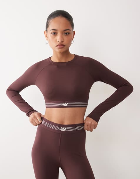 New Balance Ac maglia aderente a maniche lunghe in pelle cherry - view 1