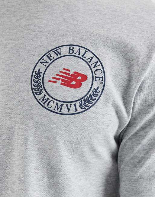 New Balance - Academic Circle - Grå afslappet T-shirt, 5 af 5