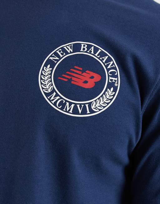 New Balance - Academic Circle - T-shirt comoda blu navy, 4 di 5