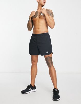 New Balance Accelerate 5 inch running shorts in black  - ASOS Price Checker