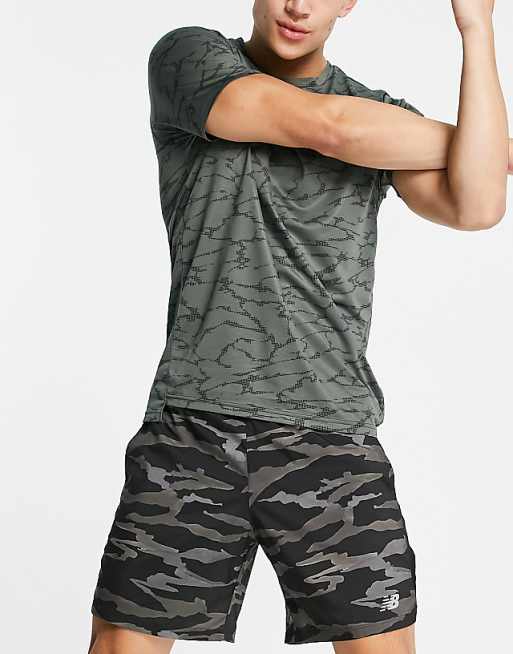 New Balance - Accelerate - Pantaloncini grigio mimetico New Balance - Accelerate - Pantaloncini grigio mimetico
