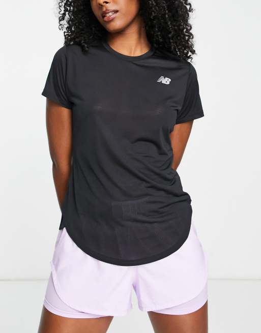 New Balance Women's Run Accelerate Logo Running T Shirt, Quick-Dry