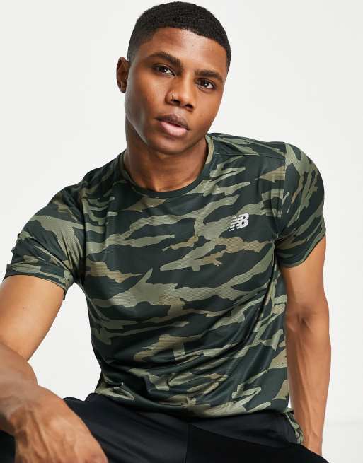 New Balance Accelerate t-shirt in camo print | ASOS