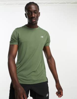 New Balance Accelerate t-shirt in green - ASOS Price Checker