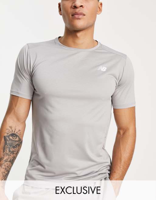 New Balance - Accelerate - T-shirt met logo in asgrijs, exclusief bij ASOS 