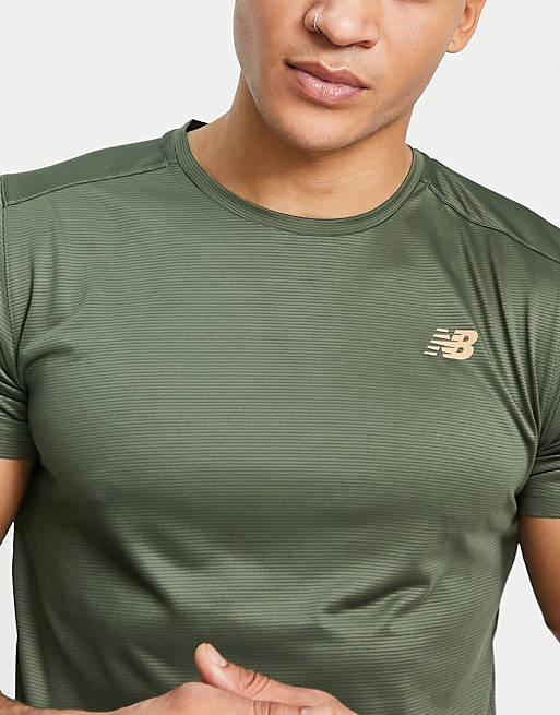 Men New Balance Accelerate t-shirt with logo in green exclusive to  