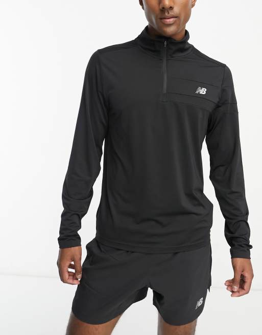 New Balance - Accelerate - Top nero con zip corta