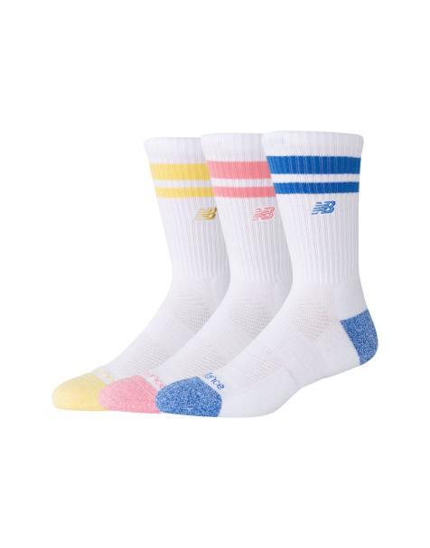 New Balance Active premium gestreepte crewsokken set van 3 in blauw - view 1