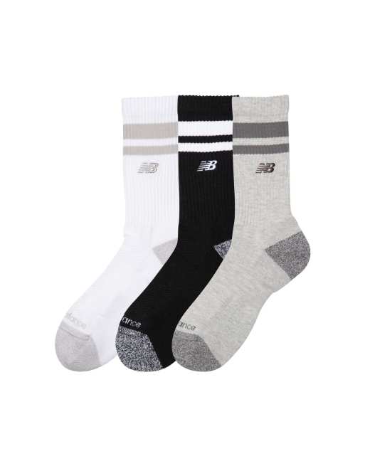 New Balance Active Premium gestreifte Crew-Socken im 3er-Pack in NB White, 2 von 4
