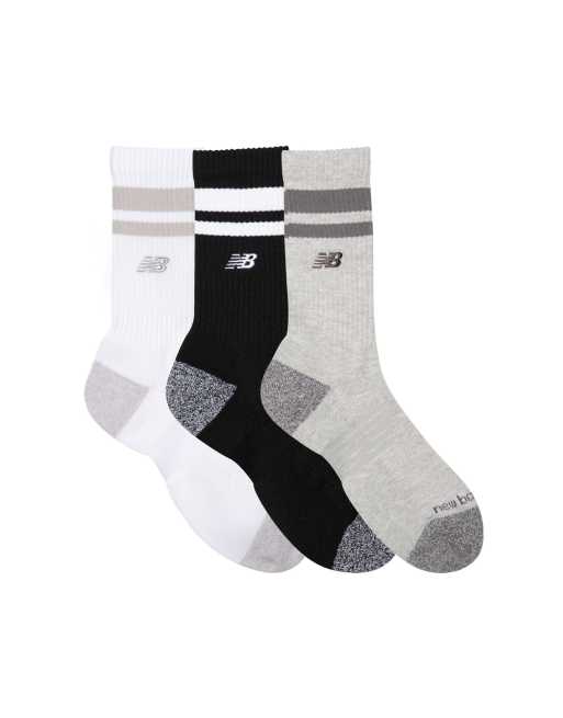 New Balance Active Premium gestreifte Crew-Socken im 3er-Pack in NB White, 3 von 4