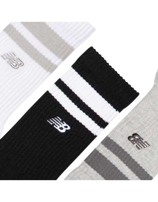 New Balance Active Premium gestreifte Crew-Socken im 3er-Pack in NB White, 4 von 4