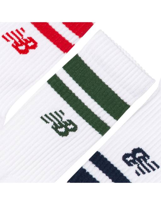 New Balance Active premium stripe crew socks 3 pack in team red, 4 of 4