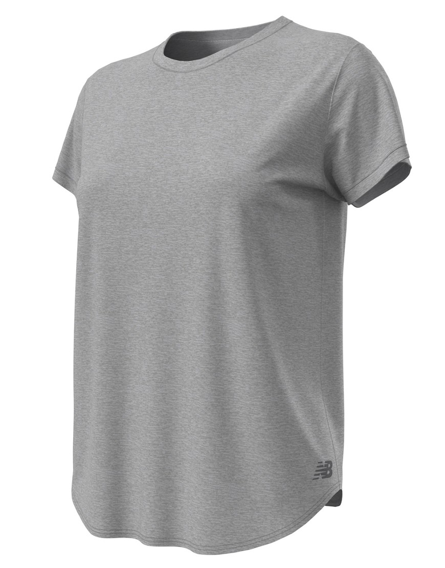 New Balance Active Short Sleeve Crewneck T-shirt In Gray Heather
