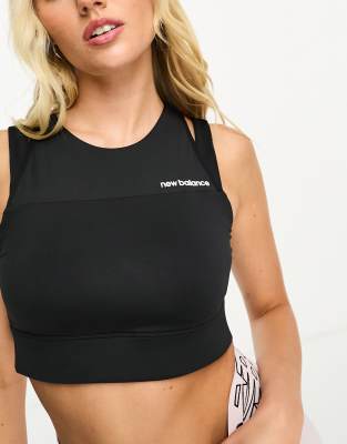 Active sports bra with logo in black