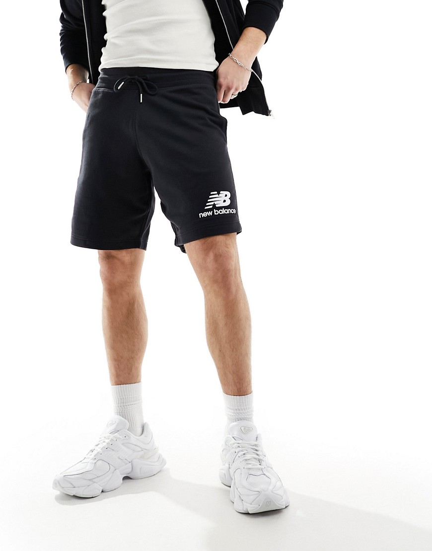 New Balance Active Sweat Shorts With Logo In Black