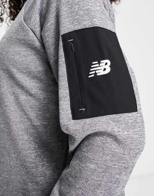 New Balance All Terrain 1/2 zip long sleeve top in black , 3 of 4