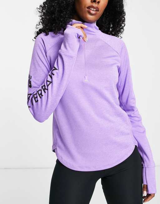 New Balance All Terrain 1 2 zip long sleeve top in purple