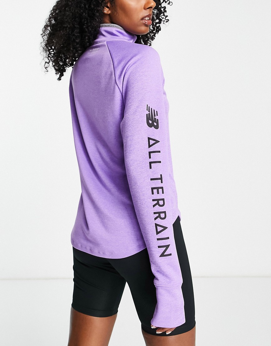 All Terrain - Top a maniche lunghe viola con zip - New Balance T-shirt donna  - immagine2