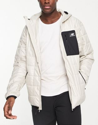 New Balance Unisex All Terrain quilted jacket in stone  - ASOS Price Checker