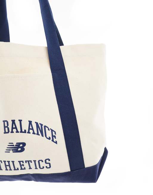 New Balance - Athletics - Borsa shopping bianco sporco e blu navy, 3 di 4