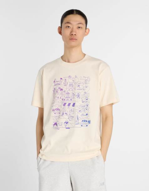 New Balance - Athletics Culture - T-shirt bianca con stampa stile graffiti - view 1