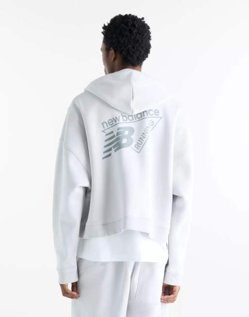 New Balance Athletics fleece met volledige rits in grijs, 2 van 4