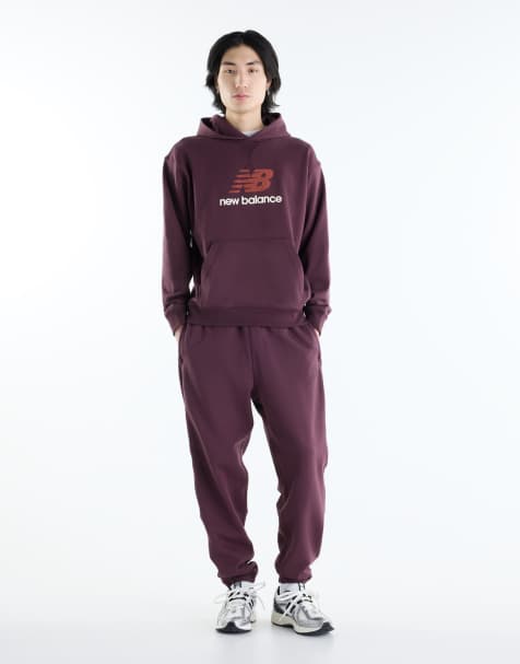 New Balance Athletics french terry jogger in cherry leather - view 1