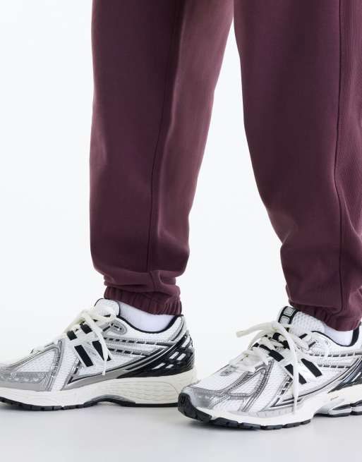 New Balance Athletics french terry jogger in cherry leather, 5 of 5