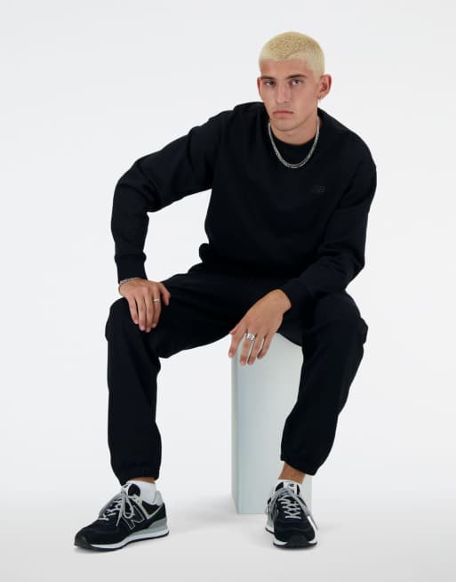 New Balance Athletics French-Terry-Sweatshirt mit Rundhalsausschnitt in Schwarz, 4 von 4