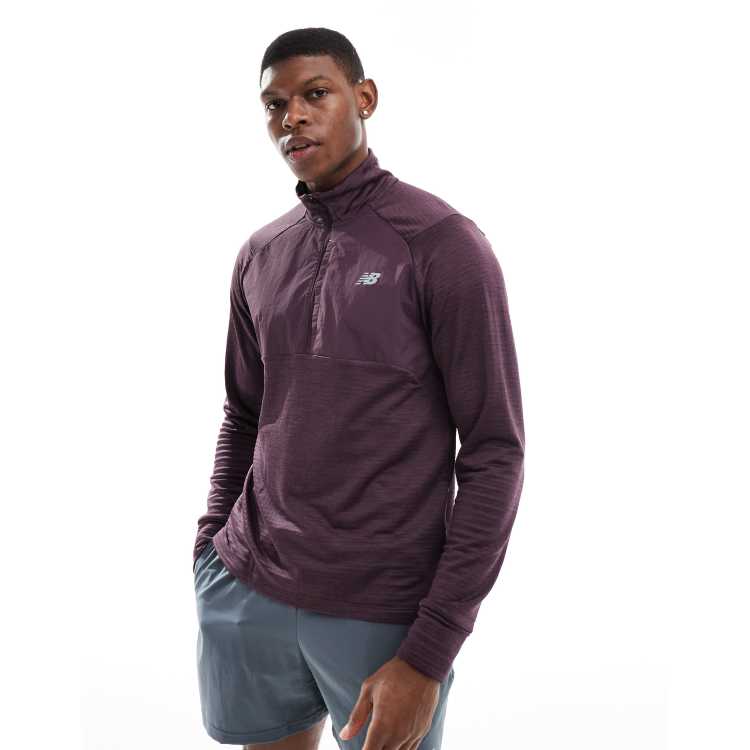 New Balance Heat Gridハーフジップ New Balance Athletics Heat Grid 1/2 Zip in plum | ASOS