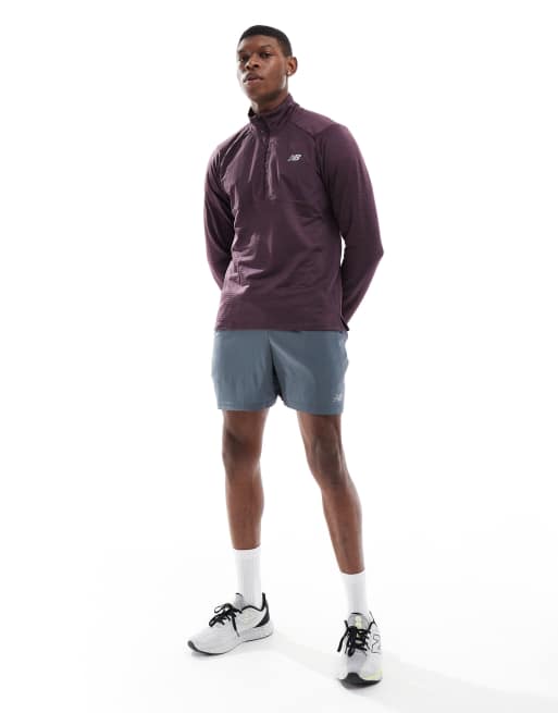 New Balance Athletics Heat Grid 1/2 Zip in plum | ASOS