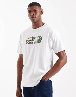 Athletics - Hochwertiges Relaxed-Fit-T-Shirt in Grau mit Logo auf der Brust Grau XL