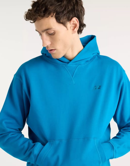 New Balance Athletics hoodie en molleton français bleu mer du Nord, 4 de 4