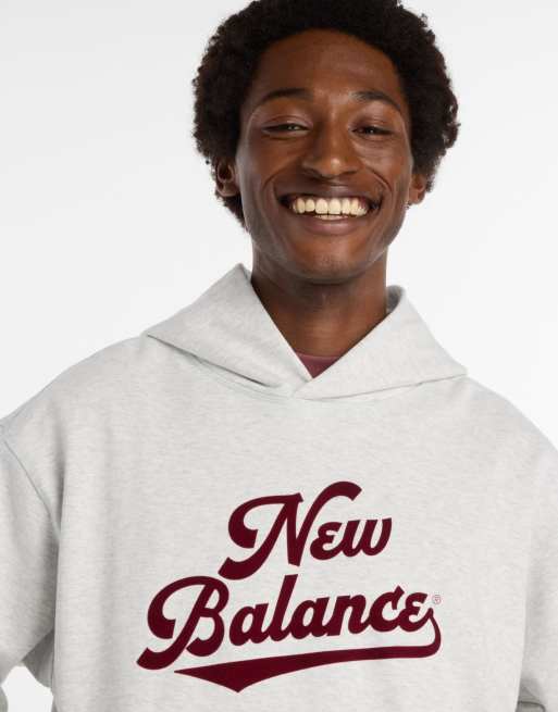 New Balance - Athletics Legacy - Felpa con cappuccio grigio chiaro, 3 di 4
