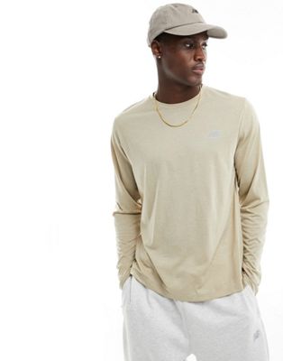 New Balance Athletics long sleeve T-shirt in beige