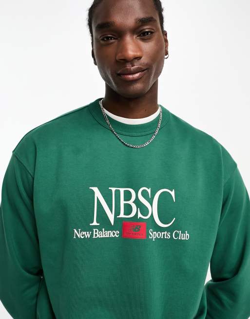 New Balance Athletics NB Sports Club crew neck sweat in green
