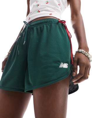 New Balance - Athletics - Netzstoff-Shorts in Grün