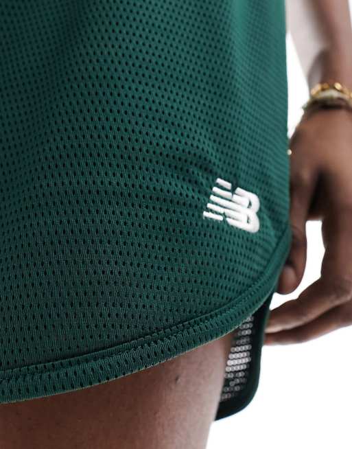 New Balance - Athletics - Pantaloncini verdi in tessuto a rete, 5 di 5